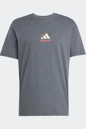 adidas Grey Lounge Pizza 100% Cotton Graphic T-Shirt M Reg