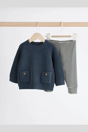 Next Navy Baby Knitted Top and Leggings Set (0mths-2yrs) 56cm