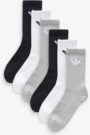 adidas Originals Black Trefoil Crew Socks 6 Pack 4.5-5.5