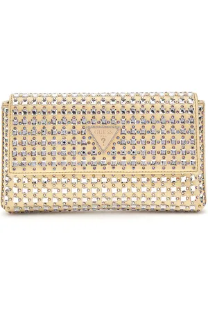 Guess Gold Diamante Zalina Flap Clutch Cross-Body Bag One
