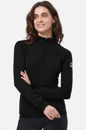 Gym + Coffee Black Black Relentless Quarter Zip Womens Sweatshirt S Reg