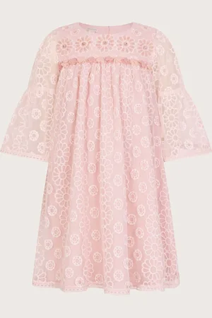 Monsoon Floral Embroidered Flute Sleeve Dress 14