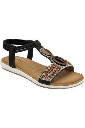 Lotus Black Casual Low Wedge Sandals AU 10 (EU 41)