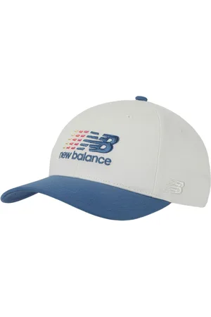 New Balance White 6 Panel Structured Athletics Multi Color Logo 100% Cotton Hat ONE