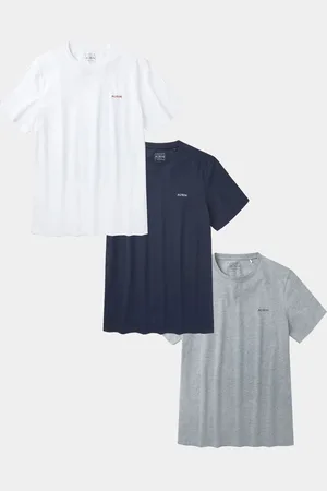 Aubin White/Navy/Grey Hemingbrough T-Shirts 3 Pack M