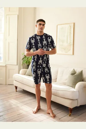 Chelsea Peers Blue Lobster Sketch Print Short Pyjamas Set xlarge