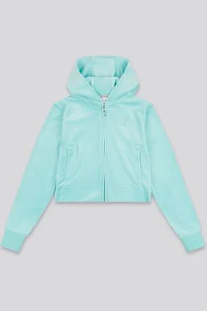 Juicy Couture Blue Girls Arch Zip-Thru Diamante Hoodie 8