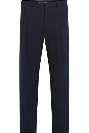 Tommy Hilfiger Blue Greenwich Wide Tapered Pleated Chino Trousers W34 L32