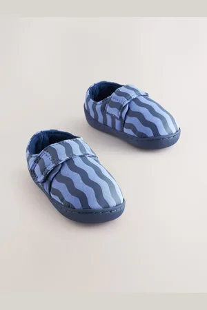 Next Blue Stripe Touch Fastening Cupsole Slippers AU 12 (EU 30.5)