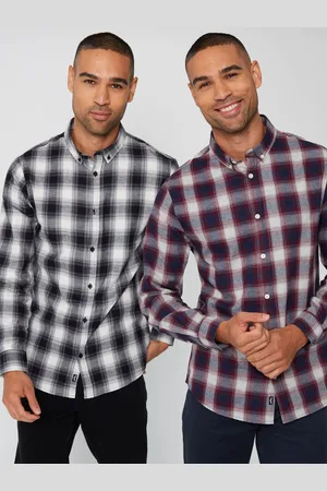 Threadbare Flannel Long Sleeve Check 100% Cotton Shirts 2PK XXL