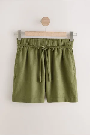 Next Tie Waist Linen Blend Boy Shorts AU 12 Petite