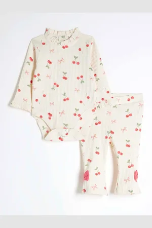 River Island Cream Baby Girls Kickflare Set 12