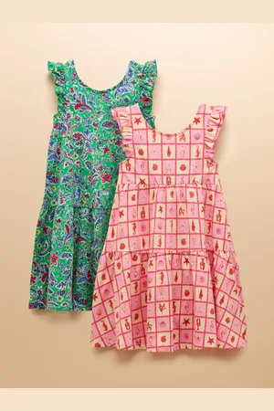 Joules Butterfly Frill Sleeve Print Dress Two Pack 98104cm