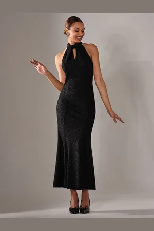 Jolie Moi Halter Neck Fishtail Maxi Dress AU 14