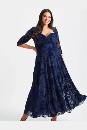 Scarlett & Jo Elizabeth Velvet Flocked Mesh Maxi Gown AU 12