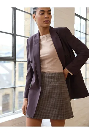 Next Brushed Check Mini Skirt AU 14 R