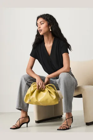 Next Black Short Sleeve V-Neck Blouse AU 20