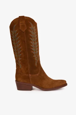 PENELOPE CHILVERS Goldie Embroidered Cowboy Brown Boots AU 6 (EU 37)