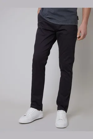 Threadbare Black Cotton Slim Fit Chino Trousers With Stretch 38