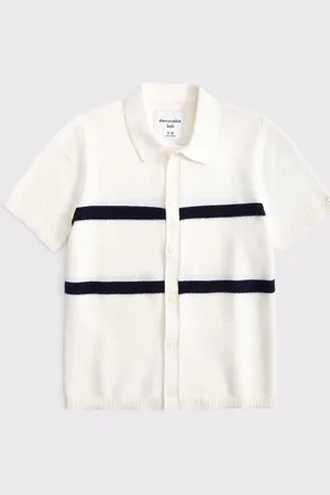 Abercrombie & Fitch Knitted Button Through Polo Shirt 13