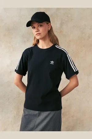 adidas Black 3 Stripe T-Shirt AU 24-26