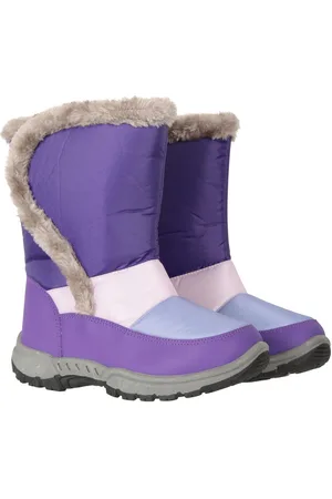 Mountain Warehouse Purple Caribou Kids Faux Fur Trim Sherpa Lined Snow Boots AU 4 (EU 36)