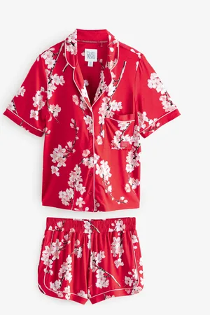 Bath & Body Works Red Japanese Cherry Blossom Short Sleeve Pyjama Set AU 16 R