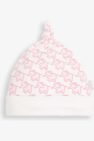 JoJo Maman Bébé Pink Little Elephant Cotton Baby Hat 3