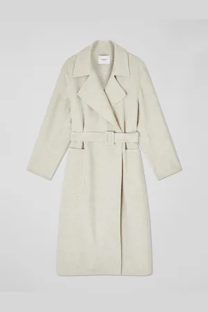 LK Bennett Cream Anderson Double Faced Wool Coat M
