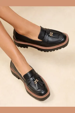 Lipsy London Wide Fit Chunky Faux Leather Snaffle Trim Detail Faux Leather Loafers AU 7 (EU 38)