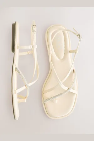 Next Nude Pink Standard/Wide Fit Forever Comfort Strappy Bling Toe Loop Sandals AU 6 (EU 37)