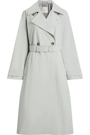 Calvin Klein Grey Cotton Nylon Trench Coat AU 12