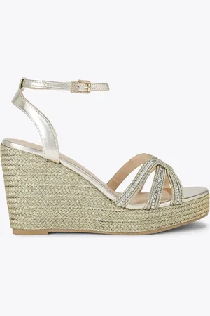 Kurt Geiger Gold Regard Wedge Sandals AU 7 (EU 38)