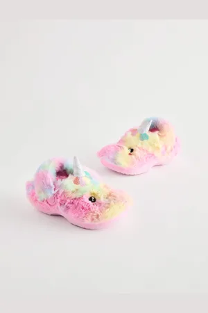 Next Multi Unicorn Faux Fur Clog Slippers AU 10 (EU 28)