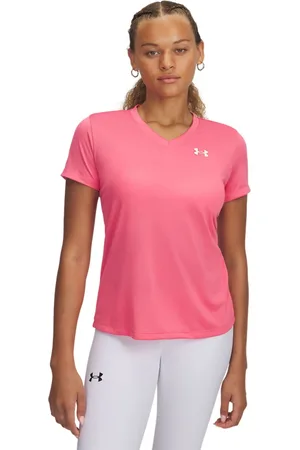 Under Armour Pink Tech V Neck T-Shirt XS