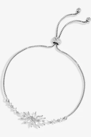 Jon Richard Silver Tone Cubic Zirconia Floral Toggle Bracelet One