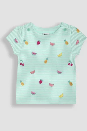 JoJo Maman Bébé Mint Green Summer Fruits Embroidered T-Shirt 1.5