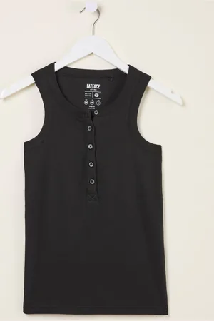 Fat Face FatFace Rachel Black Rib Vest AU 14