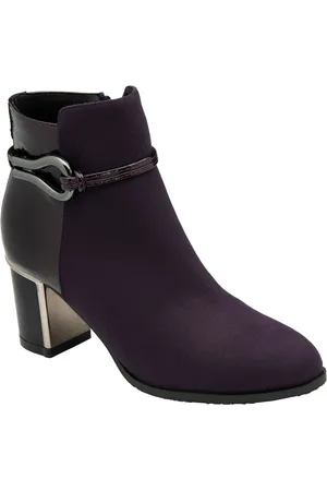 Lotus Purple Heeled Ankle Boots AU 8 (EU 39)