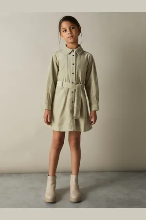 Reiss Mara 4-9 yrs Corduroy Belted Long-Sleeve Dress 7