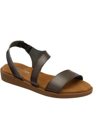 Dunlop Grey Twin Strap Buckle Sandals eu38uk5