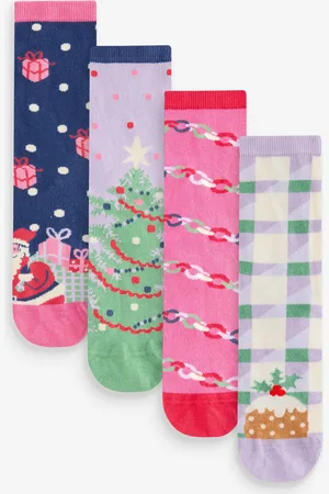 Cath Kidston Pink Christmas Socks 4 Pack One