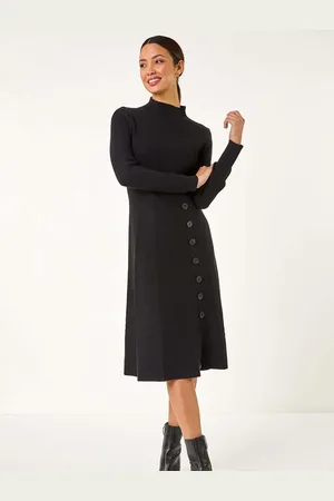 Roman Button Detail Knitted Dress AU 16