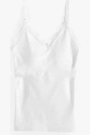 Next White Maternity Nursing Lace Trim Vest Top L-XL