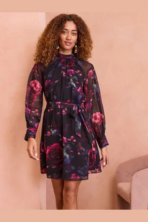 Love & Roses Floral Keyhole Detail Mini Dress AU 18