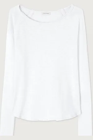 American Vintage 100% Cotton Boat Neck Long Sleeve T-Shirt S