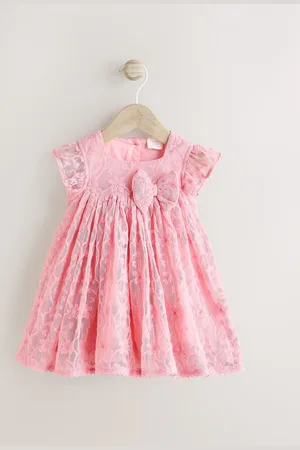 Next Broderie Mesh Bow Baby Dress (0mths-2yrs) Up to 1 Month (56cm)