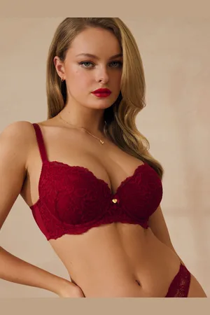 Boux Avenue Blue Billie Lace Balcony Bra 34 G