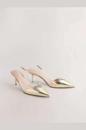 Next Forever Comfort Point Toe Detail Vinyl Slingback Heels AU 8 (EU 39)