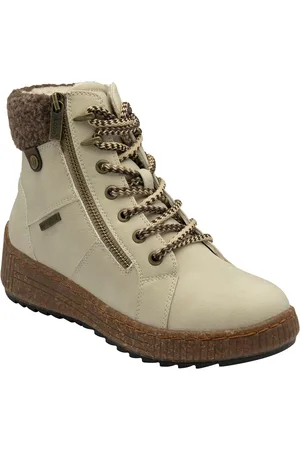 Lotus White Zip-Up Flat Ankle Boots AU 7 (EU 38)